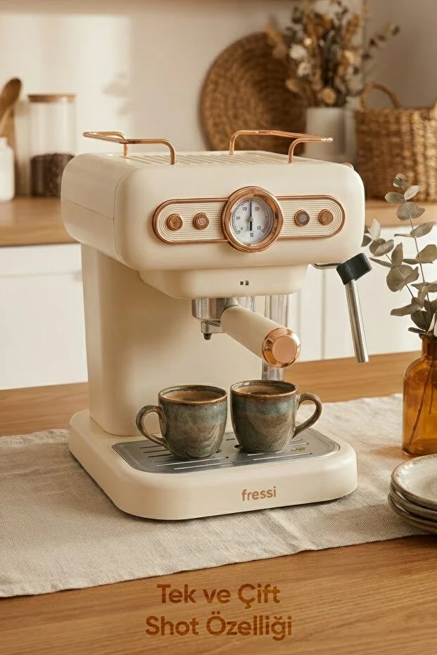 Espresso Latte Cappuccino Kahve Makinesi Süt Köpürtücülü 20bar Basınçlı